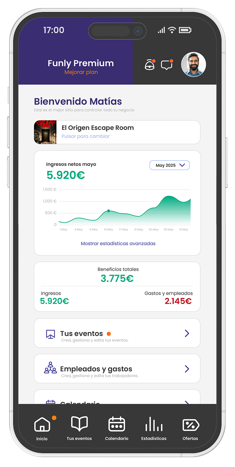 Captura de pantalla de la app de empresa