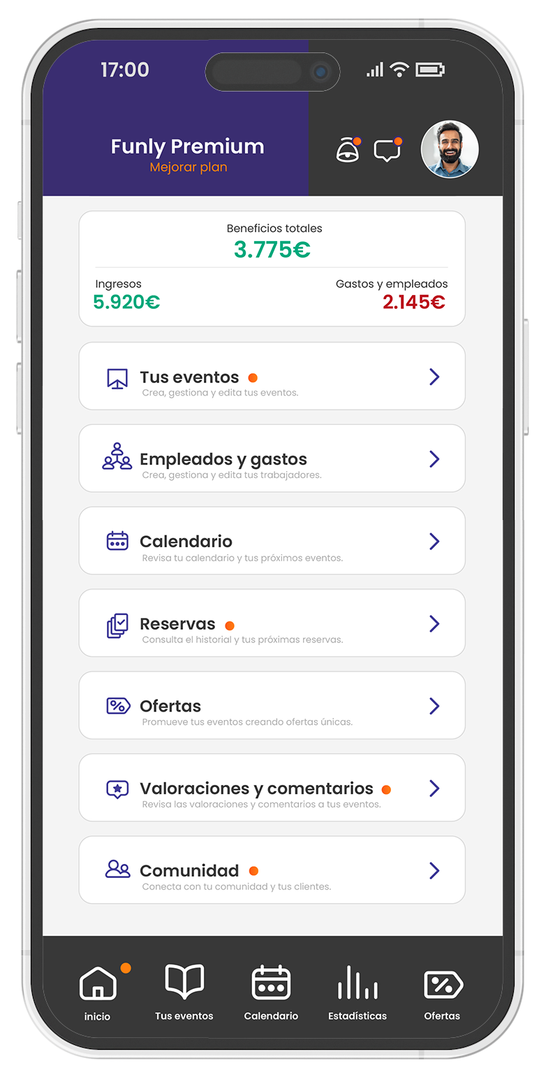 Captura de pantalla de la app de empresa