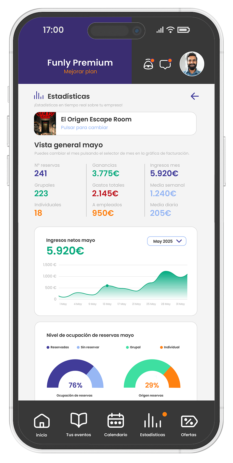Captura de pantalla de la app de empresa