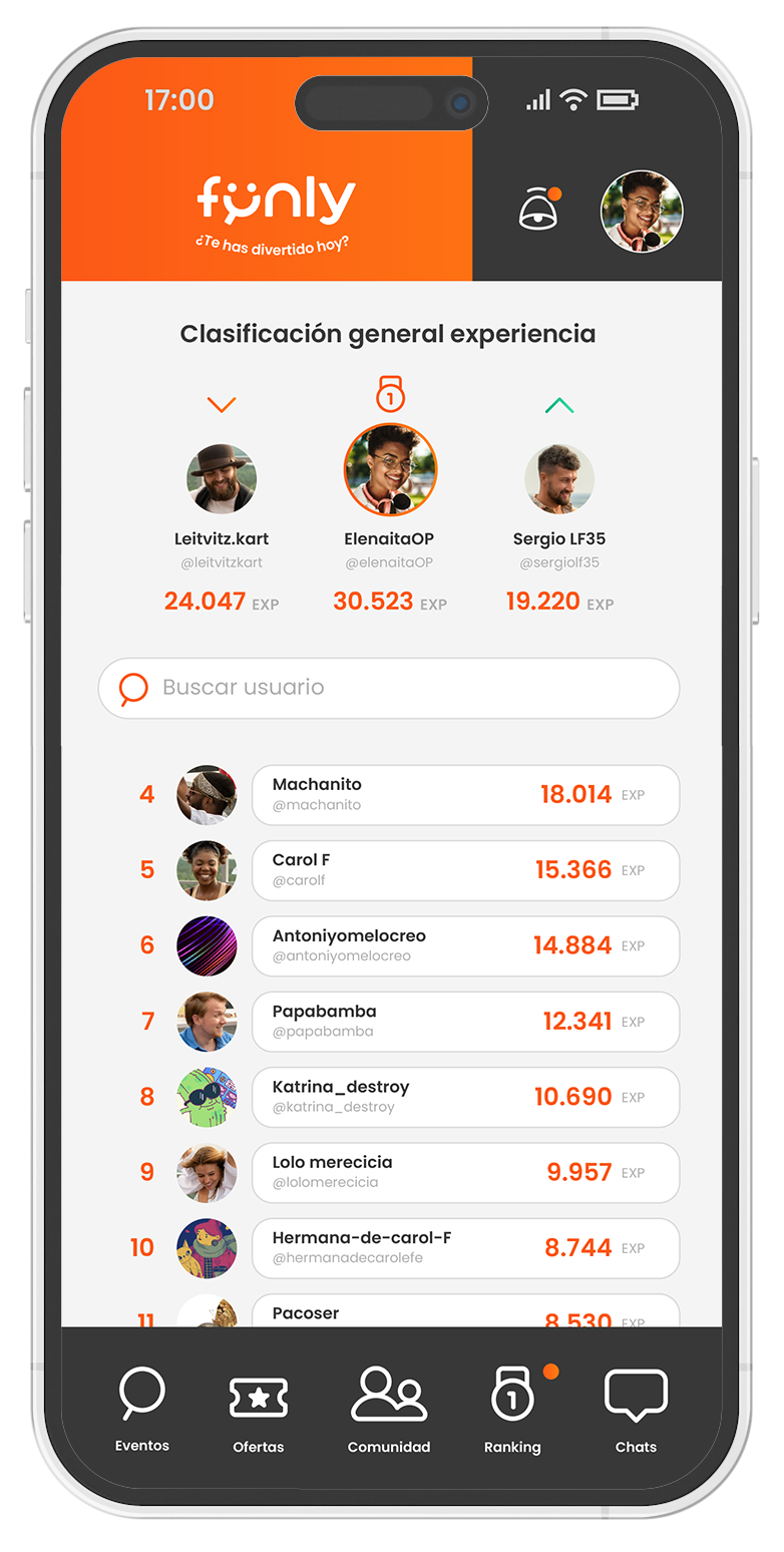 Captura de pantalla de la app de empresa